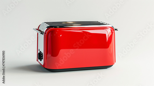 red toaster mock up isolated on white background 