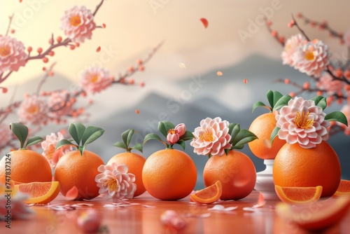 3D tangerines