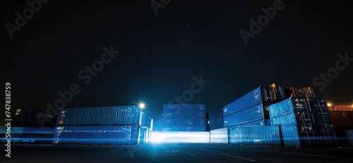 Cargo Containers Storage Yard of a Sea Port Export-Import Concept