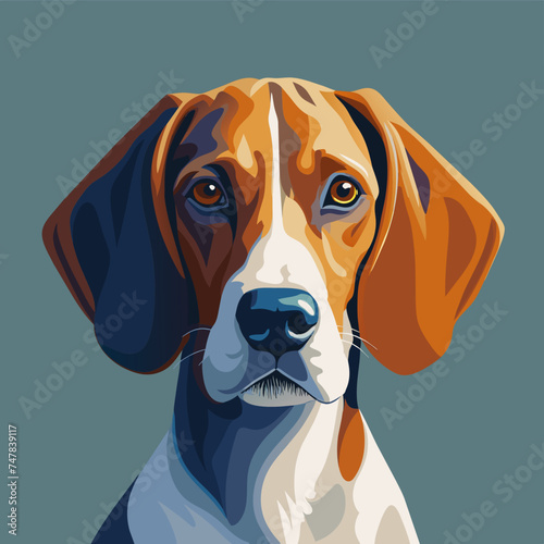 Cute American English Coonhound dog portrait vector