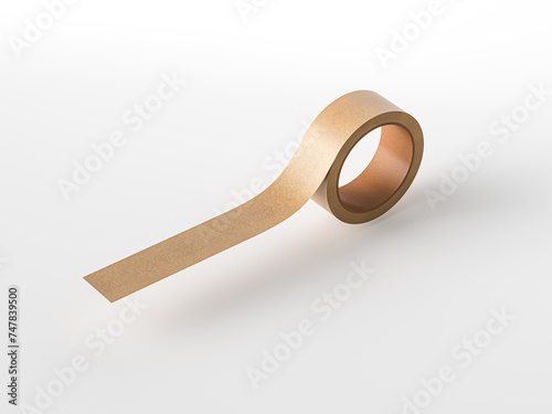 Roll of Packing Tape on White Background