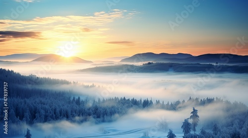 Foggy Winter Wonderland: Canon RF 50mm Captures Snowy Landscape in Serene Ambiance