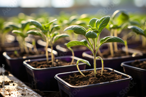 Hydroponic eggplant Open field planting Realistic Photo photo