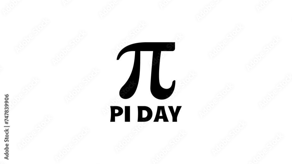 Pi Day text animation in black and white for the annual celebration of the mathematical constant Pi. Pi Day text animation in black and white for the annual celebration of the mathematical constant Pi.