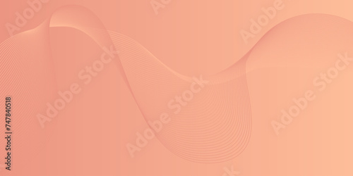 Abstract beige gradient background with soft waves. Vector light pink backdrop with lines. Sunset, sunrise colors. Simple minimalistic backdrop