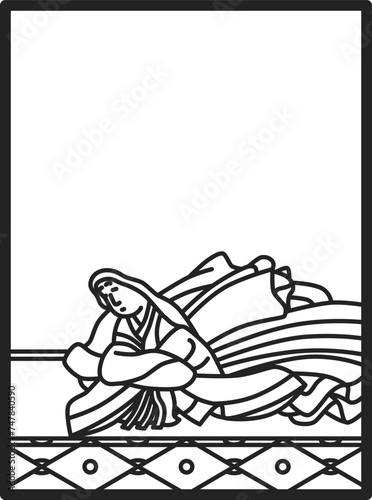 シンプル線画百人一首　儀同三司母