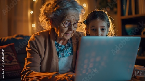 Intergenerational Learning An Old Woman and Her Granddaughter on a Video Call