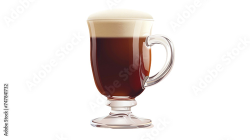 Irish Coffee Isolation on clean transparent background, PNG Format
