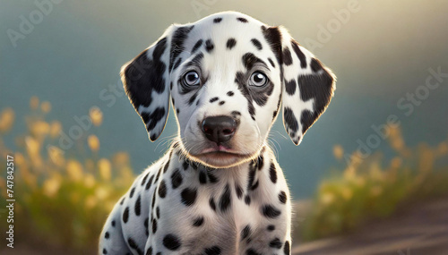 close-up shot of cute dalmatian dog © Turgut