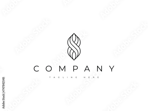 letter X with infinity line logo design