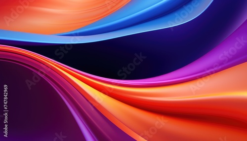 Abstract vibrant colors wavy flow 3d rendered illustration background