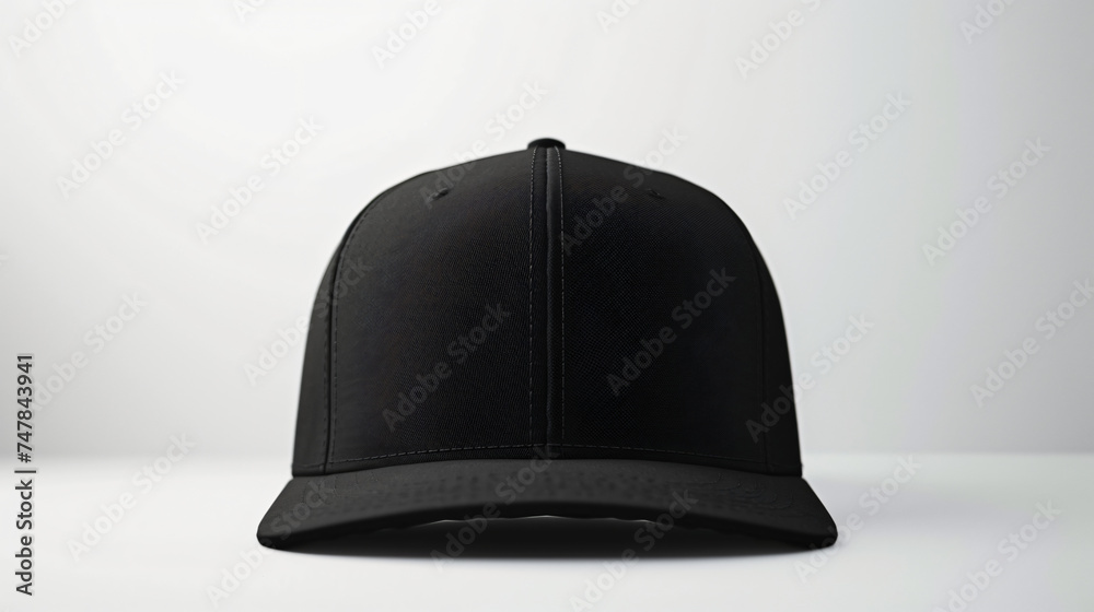 Fototapeta premium black baseball cap mock up isolated on white background