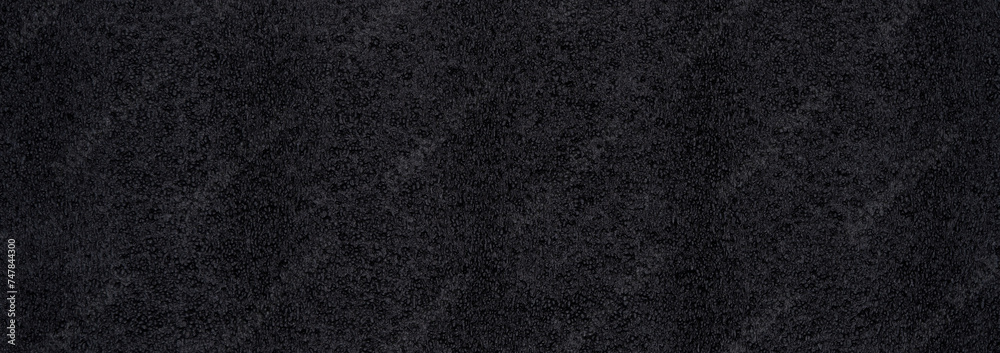 Fototapeta premium Dark Black Fabric Close-Up Textured Banner.
