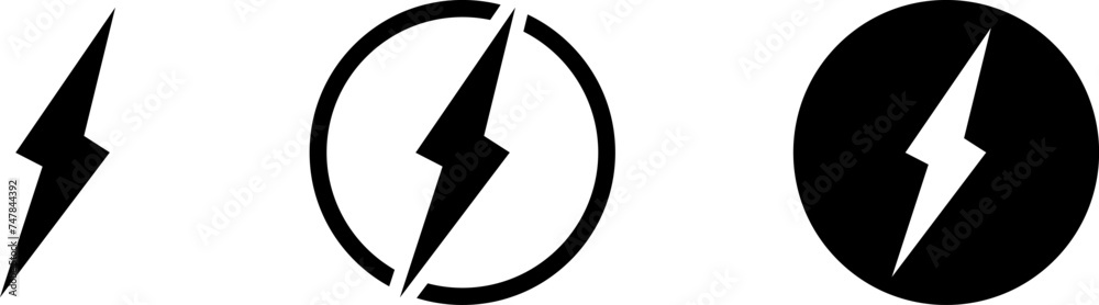 Electric power vector icon, Lightning symbol. Lightning bolt sign. Energy and thunder electricity symbol. Power or fast speed icon, logo, UI, app, website element. Electric power vector icon, Lightning symbol. Lightning bolt sign. Energy and thunder electricity symbol. Power or fast speed icon, logo, UI, app, website element.