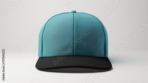 teal baseball cap mock up isolated on white background