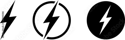 Electric power vector icon, Lightning symbol. Lightning bolt sign. Energy and thunder electricity symbol. Power or fast speed icon, logo, UI, app, website element.