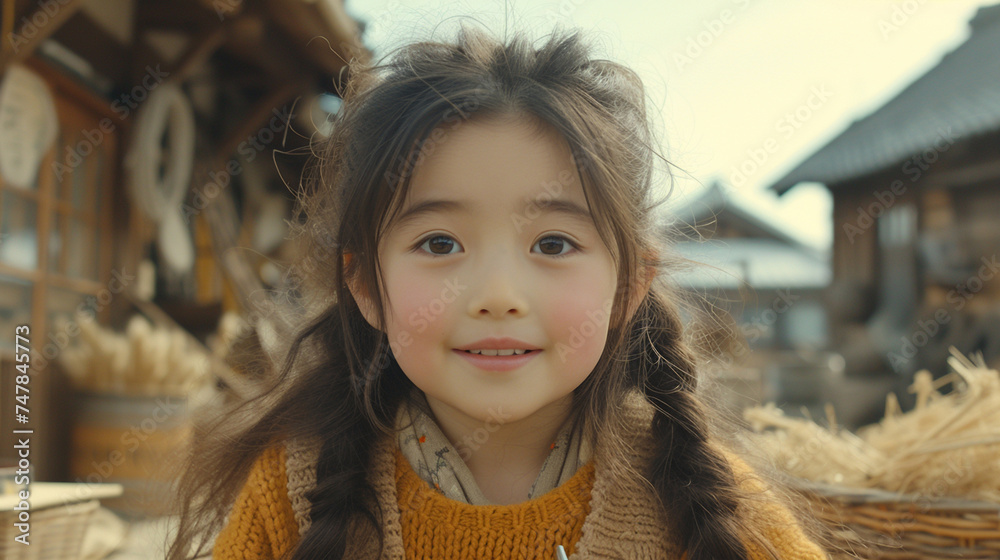 Little Girl With Long Hair Wearing a Sweater Little Girl With Long Hair Wearing a Sweater
