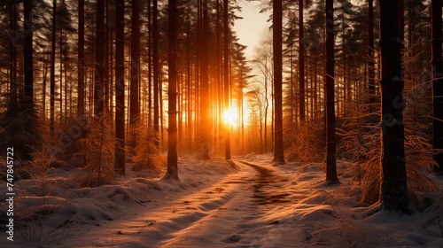 Winter Wonderland: Stunning Sunset in the Enchanted Woods, Captured with Canon RF 50mm f/1.2L USM © Nazia