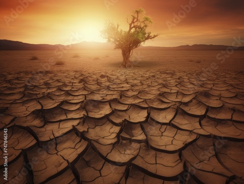 Concept illustration climate change droughts