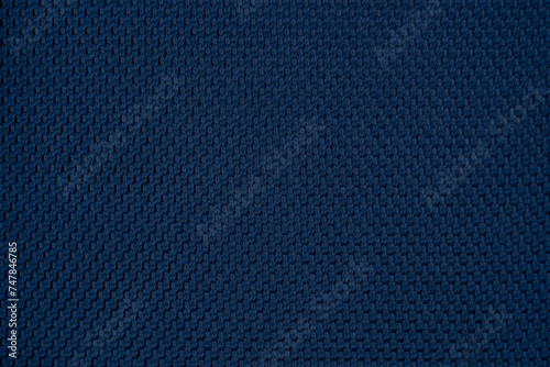 Navy Blue Woven Fabric Texture Close-Up.