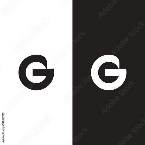 G logo Design unique LETTR G, modern lettering logo style , black and white background photo