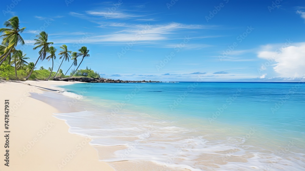 Tropical Beach Panorama: Vast Seascape Horizon Captured by Canon RF 50mm f/1.2L USM