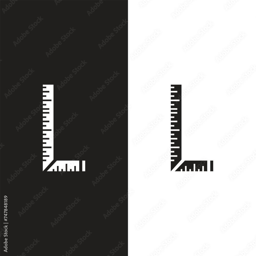 Black silhouette of Protractor grid for measuring degrees icon isolated on white background. Tilt angle meter. Measuring tool.  - obrazy, fototapety, plakaty 