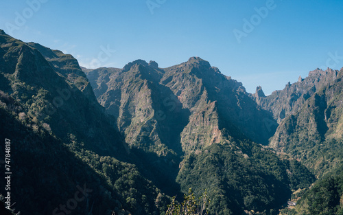 Pico Ruivo and Pico do Areeiro mountain peaks in Madeira  Portugal