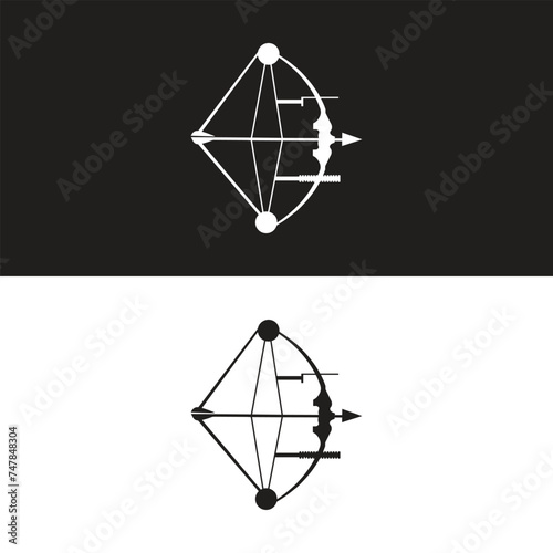 archery compound bow and arrow isolated on a white background