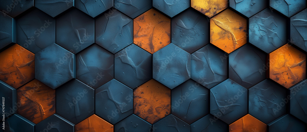 Digital hexagons pattern abstract background
