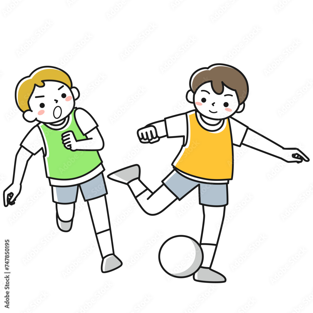 サッカーをする男の子たち