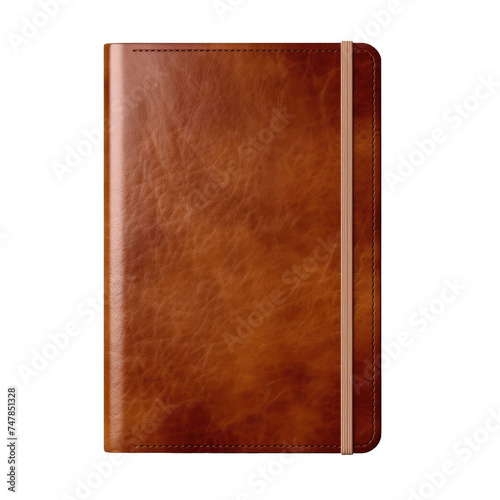 Brown Leather Diary book isolated on Transparent background