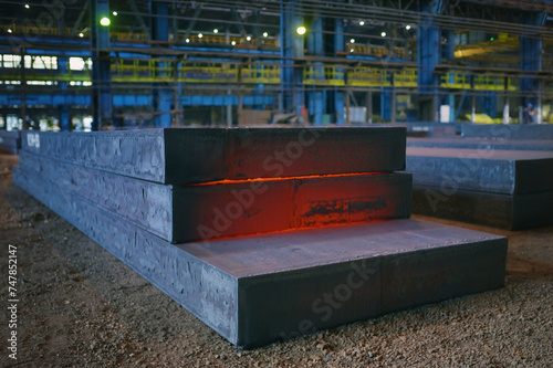 Hot steel plate in steel plant