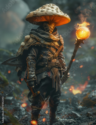 RPG DND fantasy character for Dungeons and Dragons, Roleplay, Avatar, Mushroom, Mushroom warrior, unreal, Creature, Monster