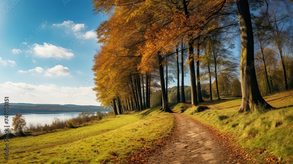 Sunny Autumn Panorama: Captivating Rural Landscape Beauty, Canon RF 50mm f/1.2L USM Capture