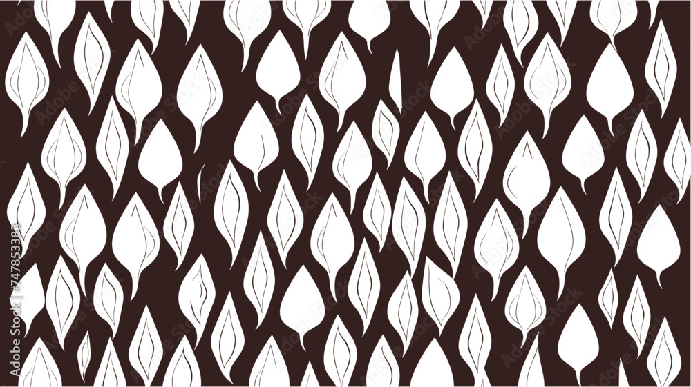 Fototapeta premium Design for print, fabric, cloth, textile, decoration. Botanical seamless pattern. Wavy background. Striped minimalistic background. Seamless vector pattern. Repeating texture.