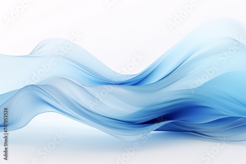 a blue wavy fabric on a white background