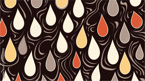 Vector illustration. Simple baby seamless pattern with rain drops. Vector pattern with rain drops. Kids drawing style. Great for fabric, textile and wallpaper. Cartoon background for Kids.