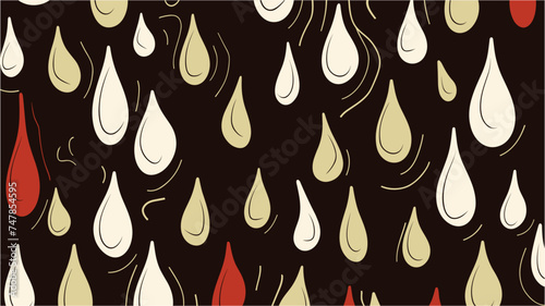 Seamless Pattern. World Hemophilia Day,  World Blood Donor Day concept. Different Geometric figures. Blood drops seamless doodle pattern, vector illustration.