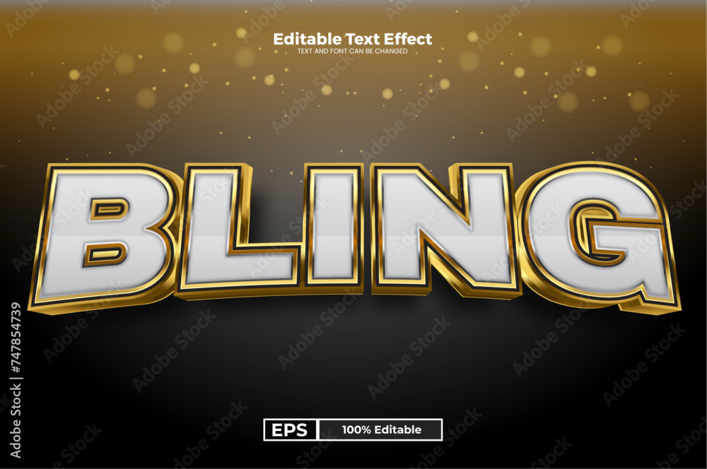 Bling editable text effect in modern trend style
