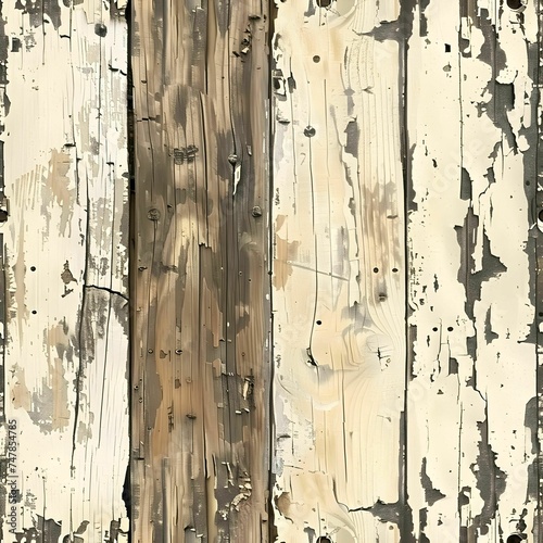 Distressed wooden surface with cracks and crevices © jenniecafeny