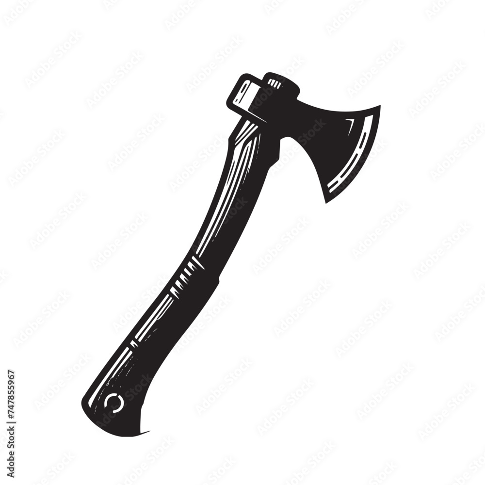 Simple black axe silhouette vector illustration Simple black axe silhouette vector illustration