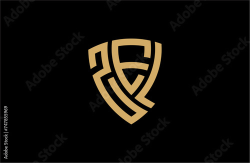 ZEL creative letter shield logo design vector icon illustration photo