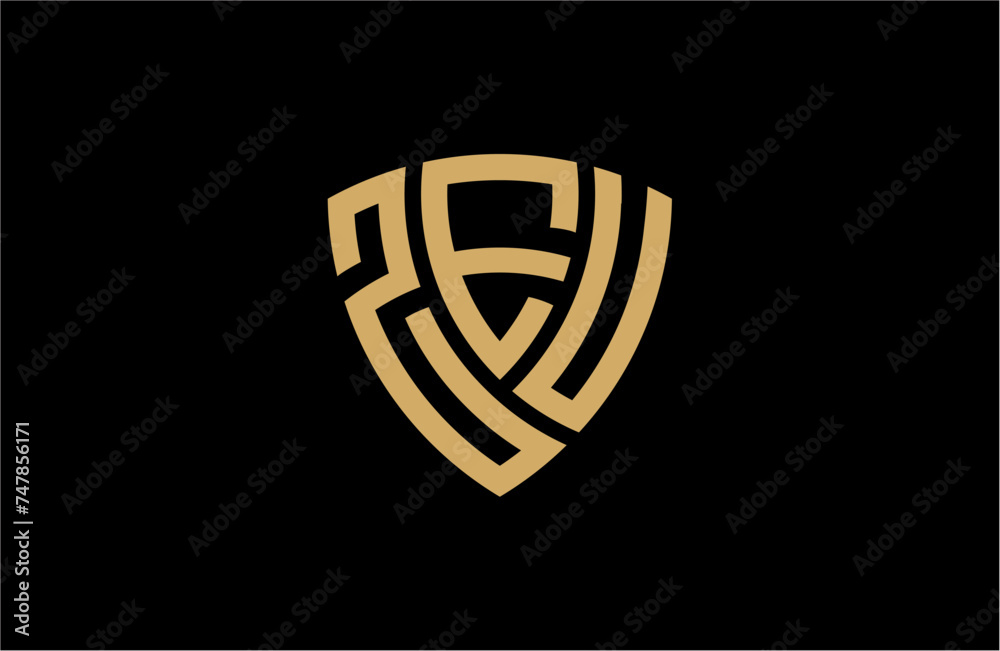 ZEU creative letter shield logo design vector icon illustration ZEU creative letter shield logo design vector icon illustration