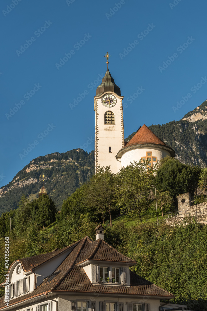 Catholic parish church in Fluelen on Lake Lucerne, Canton of Uri, Switzerland