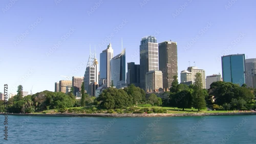 Sydney skyline against a blue sky, New South Wales