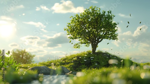 World Environment Day and Happy Earth Day celebrate a green environment, green nature, and the promotion of green energy