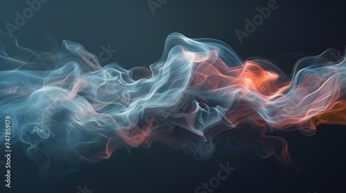 Abstract shapes of fire and smoke evoke a sense of primal energy