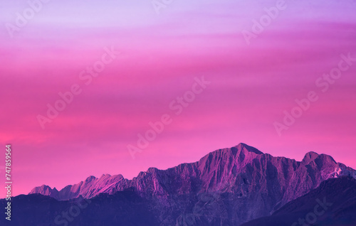 Apuan Alps at sunset