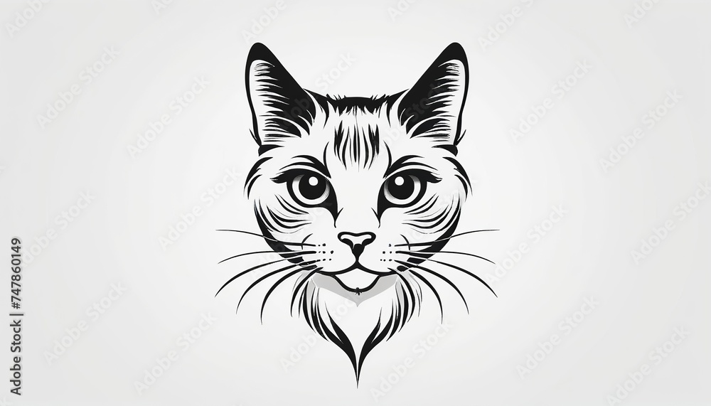 Obraz premium Modern Vector Art: Cat Symbol Tattoo Design